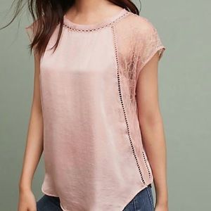 Anthropologie Feather Bone Blush Blouse